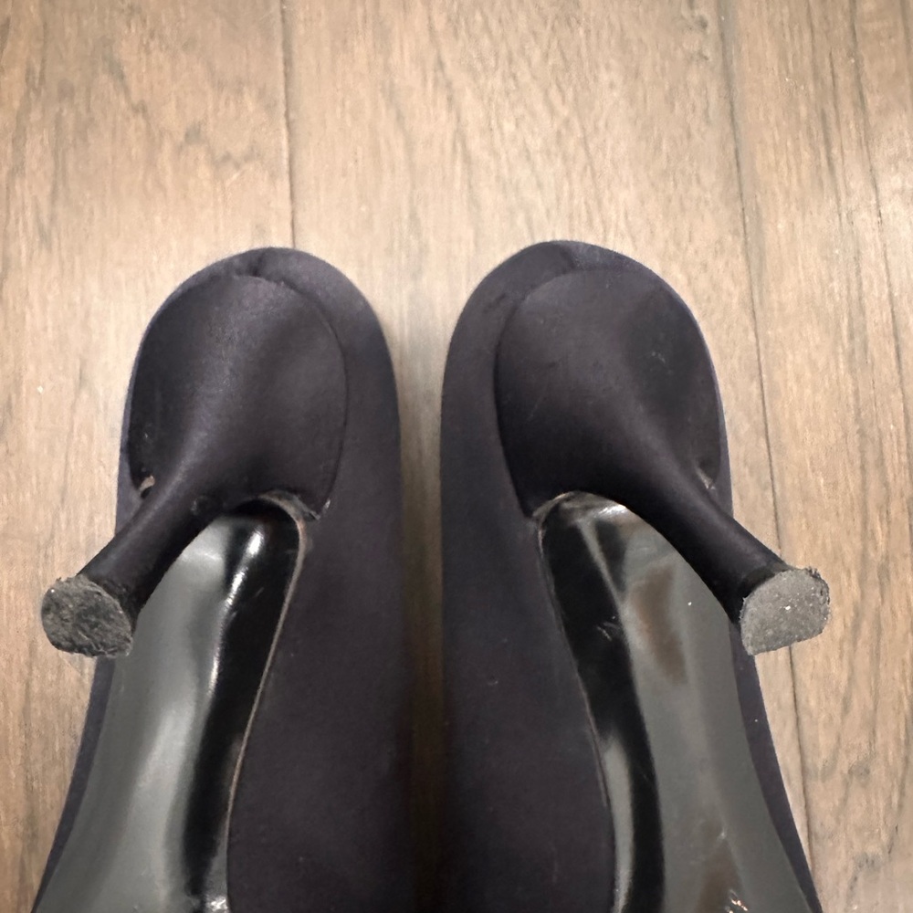 Elegant Black peep toe Heels Stuart Weitzman 9 1/2 - Picture 6 of 7